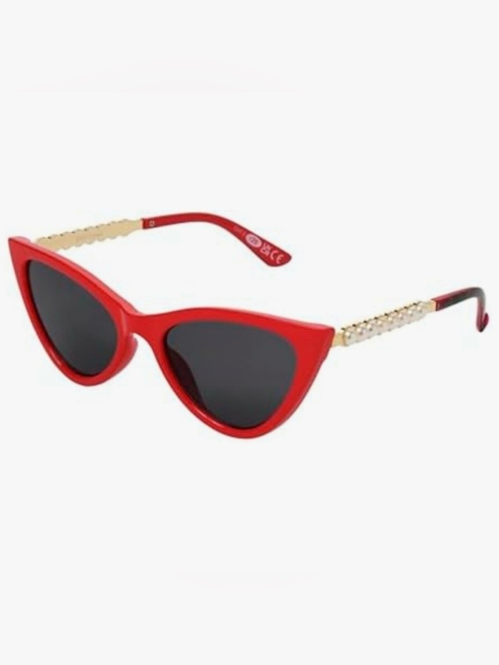 Betsey Johnson red pearl cat eye spice of life sunglasses NWT